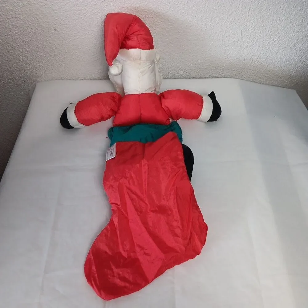 Fiesta 1989 Santa Claus Christmas Stocking Puffy Style Nylon Plush Stuffed 22in